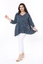 Women's Plus Size Colorful V-Neck Capri Sleeve Printed Blouse 65N38001 - 3