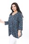 Women's Plus Size Colorful V-Neck Capri Sleeve Printed Blouse 65N38001 - 7
