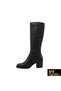 Women's Black Genuine Leather Boots 505092299-1 - 2