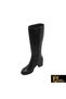 Women's Black Genuine Leather Boots 505092299-1 - 4