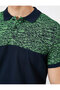 Men's Navy Blue Polo Neck T-Shirt - 5