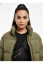 Women's Stand Collar Short Puffer Jacket - 3