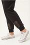 Women's Large Size Transparent Cut Natural Stone Printed Short Sleeve Black Tracksuit Set - 5
