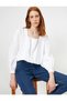 Women's White Button Detailed Blouse