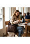 Women's Bitter Brown Oversized Buckle Detailed Suede Luxury Shoulder Bag - 5