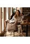 Women's Mink Oversized Buckle Detailed Suede Luxury Shoulder Bag - 6