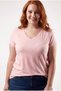 Women's Plus Size V-Neck Powder T-Shirt – Relaxed Fit, Breathable Fabric, Available in Sizes up to 6XL