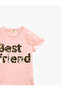Girl's Pink Cotton Crew Neck T-Shirt - 3