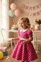 Mini Mouse Polka Dot Pink Girl's Evening Dress - 3