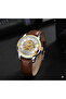 T-Winner Brand Automatic Movement Leather Band Men Wristwatch