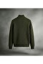 Half Zipper Black Mock Neck Thick Corded Fabric Men's Knitwear Sweater - 8