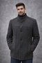 Men's Big Size Black Color Woolen Judge Collar Cashmere Coat 9005 - 2
