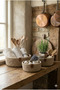 Set of 3 Wicker Jute Baskets – Real Natural Jute, Bathroom & Kitchen Organizer, Rustic Decorative Basket - 4