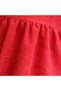 Girl's Dress Pomegranate Flower Red Woven Balloon Sleeve Stylish Design - 7