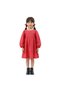 Girl's Dress Pomegranate Flower Red Woven Balloon Sleeve Stylish Design