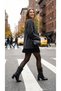 Black Leather Women's Heeled Boots Non-Slip Sole Block Heel Laura