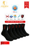 6 Pairs of Thermal Men's Socks |   Extra Thick Towel Premium Cotton |   Burun Stitch-Free Short Cone (Black)