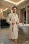 Plus Size Shawl-Collar Cotton Turkish Bath Sauna Bathing Open Brown Oversized Women Men Unisex 3XL 4XL Bathrobe - 5