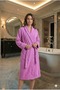 Large Size Shawl-Like Cotton Turkish Bath Sauna Bathrobe Purple Oversized Women Men Unisex 3XL 4XL Bathrobe - 2