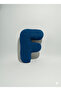 Plush F Letter Pillow, Decorative Throw Pillow, Dark Blue Teddy Fabric, Large Size 50 cm - 2