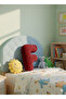 Plush F Letter Pillow, Decorative Throw Pillow, Burgundy Teddy Fabric, Large Size 50 cm