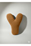 Plush Y Letter Pillow, Decorative Throw Pillow, Camel Brown, Large Size 50 cm - 2