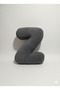 Plush Z Letter Pillow, Decorative Throw Pillow, Anthracite Teddy Fabric, Large Size 50 cm - 2