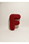 Plush F Letter Pillow, Decorative Throw Pillow, Burgundy Teddy Fabric, Large Size 50 cm - 2