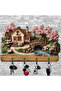 2D Flat, Multi-Purpose Wooden Key Holder, with Four Metal Hooks, Wall Decor,Home Decoration 5