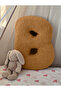 Plush B Letter Pillow, Decorative Throw Pillow, Camel Brown, Large Size 50 cm - 2