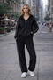 Women's Hooded Two-Piece Casual Tracksuit Set - 3