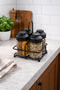 Spice Rack with Metal Stand, Glass Bottle Set with 4 Spice Stands - 3