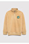 Semi-Zip Beige Fleece Sweatshirt 6S10153-83859 - 4