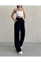 Women's Black High-Waist Pleated Palazzo Pants..