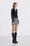 Gray Striped Pocketed Shorts Skirt - 2