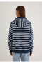 Logo Printed Navy Blue Striped Sweatshirt 1S10118-81518 - 4