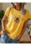 Bee Happy Bee Printed Women's Yellow T-Shirt