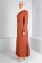 BELTED BUTTON DETAILED DRESS 43383 - 2