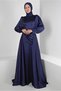 BEAD EMBROIDERED DRAPE DETAILED SATIN GOWN DRESS 50351 - 2