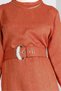 BELTED BUTTON DETAILED DRESS 43383 - 4