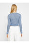 Women's Blue Crew Neck T-shirt - 2