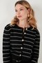 Standard Fit Striped Soft Textured Crop Knitwear Cardigan Cardigan 4615551 - 5