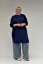 38111 Large Size Basic Combed Cotton Tunic - Indigo - 4