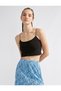 Women's Black Thin Strap Crop Tank Top - 3