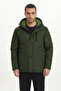 Men's Hooded Windproof Khaki Inflatable Fiber Filled Long Winter Coats Parka Coat - 2