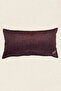 Soft-Textured Burgundy Filled Cushion -Leto- - 3