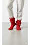 Wellsoft Plush Knee High Home Socks Long Socks Booties Winter Unisex Red - 2
