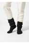 Wellsoft Plush Knee High Home Socks Long Socks Booties Winter Unisex Black - 2