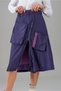 Women's Indigo Color Fuchsia Lined Zippered Pocket Parachute Skirt - 7