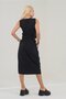 Women's Black Color Pleated Front Buttoned Cotton Skirt - 5